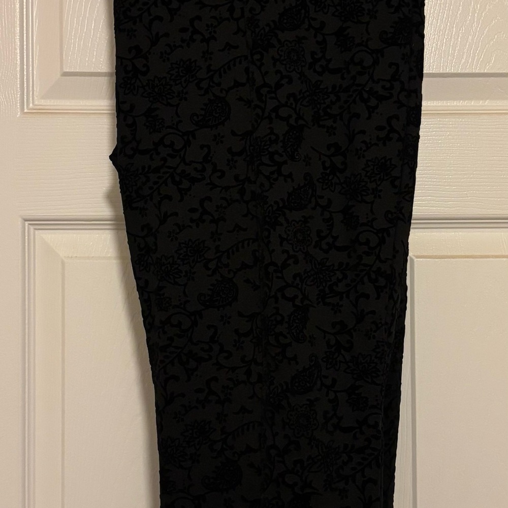 Madison Black Pants with Floral Velvet design 20W
